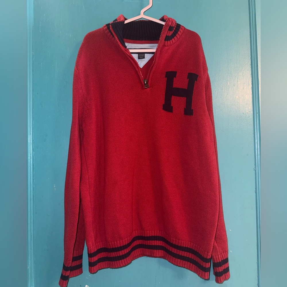 Tommy Hilfiger Red Sweater with Black Stripes